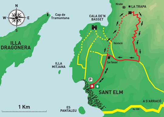 carte-de-randonnée-sant-elm-à-la-trapa